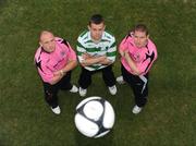 13 May 2009; Shamrock Rovers' Shane Robinson with Bohemians' Glen Crowe, left, and Glen Cronin during a photocall ahead of their Dublin derby game this Saturday at 7pm. Tallaght Stadium, Dublin. Picture credit: Pat Murphy / SPORTSFILE