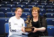 14 May 2009; UCD Ladies Hockey captain Lisa Jacob is presented with the Dr. Tony O’Neill Sportsperson of the Year, by Mrs. Marjorie Fitzpatrick, sister of Dr. O'Neill, at the UCD Athletic Union Council Sport Awards ceremony. Over 300 students from 24 different sports clubs were honoured for their sporting achievements on behalf of the University over the last twelve months. UCD Sports Centre, UCD, Belfield, Dublin. Picture credit: Brendan Moran / SPORTSFILE