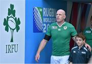 4 October 2015; Ireland captain Paul O'Connell leads his side out before the game. 2015 Rugby World Cup, Pool D, Ireland v Italy, Olympic Stadium, Stratford, London, England. Picture credit: Brendan Moran / SPORTSFILE