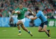 4 October 2015; Simon Zebo, Ireland, in action against Michele Campagnaro, Italy. 2015 Rugby World Cup, Pool D, Ireland v Italy, Olympic Stadium, Stratford, London, England. Picture credit: Brendan Moran / SPORTSFILE