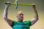 6 October 2015; Ireland captain Paul O'Connell during a gym session. Ireland Rugby Squad Training, 2015 Rugby World Cup, Celtic Manor Resort, Newport, Wales. Picture credit: Brendan Moran / SPORTSFILE