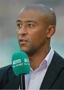 4 October 2015; Former Australia international George Gregan in his role as TV analyst for ITV before the game. 2015 Rugby World Cup, Pool D, Ireland v Italy, Olympic Stadium, Stratford, London, England. Picture credit: Brendan Moran / SPORTSFILE