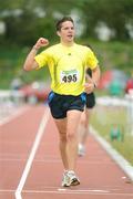 17 May 2009; Michael Doyle, Tara AC, Co. Meath, crosses the finish line to win the Men's 5K Walking Race during the Woodie's DIY / AAI Games & Track Relays. Athlone IT, Athlone, Co. Westmeath. Picture credit: Pat Murphy / SPORTSFILE