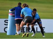 7 October 2015; France's theirry Dusautoir tackles Dimitri Szarzewski during squad training. France Rugby Squad Training, 2015 Rugby World Cup, Vale Resort, Hensol, Wales. Picture credit: Brendan Moran / SPORTSFILE