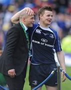 23 May 2009; Leinster's Felipe Contepomi and Brian O'Driscoll celebrate after the game. Heineken Cup Final, Leinster v Leicester Tigers, Murrayfield Stadium, Edinburgh, Scotland. Picture credit: Brendan Moran / SPORTSFILE