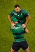 10 October 2015; Ireland's Dave Kearney and Luke Fitzgerald during the captain's run. Ireland Rugby Captain's Run. Millennium Stadium, Cardiff, Wales. Picture credit: Stephen McCarthy / SPORTSFILE