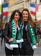 10 October 2015; Ireland rugby supporters Michelle and Joanne Long, from Keel, Co. Kerry, in Cardiff ahead of the 2015 Rugby World Cup, Pool D, game against France on Sunday. Cardiff, Wales Picture credit: Stephen McCarthy / SPORTSFILE