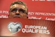 10 October 2015; Poland head coach Adam Nawalka, during a press conference. Stadion Narodowy, Warsaw, Poland. Picture credit: David Maher / SPORTSFILE