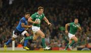 11 October 2015; Tommy Bowe, Ireland, in action against France. 2015 Rugby World Cup Pool D, Ireland v France. Millennium Stadium, Cardiff, Wales. Picture credit: Matt Browne / SPORTSFILE