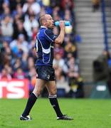 23 May 2009; Chris Whitaker, Leinster, takes a drink. Heineken Cup Final, Leinster v Leicester Tigers, Murrayfield Stadium, Edinburgh, Scotland. Picture credit: Brendan Moran / SPORTSFILE