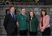 14 October 2015; Pictured at the announcement of Clayton Hotels as the official hotel partner of Paralympics Ireland are, from left, Patrick Haslett, ?Commercial Director, Paralympics Ireland, Luke Evans, Captain of Irish Paralympic football team, Ellen Keane, Irish Paralympic swimmer & 2015 World Championship bronze medallist, and Patrice Lennon, Head of Sales and Marketing, Dalata Hotel Group. Bewley’s Hotel, Ballsbridge, Dublin. Picture credit: Ramsey Cardy / SPORTSFILE