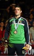 15 October 2015; Joseph Ward, Ireland, after being presented with his silver medal after losing to Julio La Cruz, Cuba, in their Men's Light Heavyweight 81kg Final bout. AIBA World Boxing Championships, Ali Bin Hamad Al Attiyah Arena, Doha, Qatar. Photo by Sportsfile