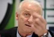 7 June 2009; Republic of Ireland manager Giovanni Trapattoni speaking during a Republic of Ireland press conference. Clarion Airport Hotel, Dublin. Photo by Sportsfile