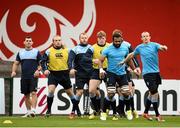 17 October 2015; Cardiff Blues players warm up before facing Munster. Guinness PRO12, Round 4, Munster v Cardiff Blues. Irish Independent Park, Cork. Picture credit: Sam Barnes / SPORTSFILE