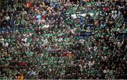 18 October 2015; Ireland supporters during the closing stages of the game. 2015 Rugby World Cup Quarter-Final, Ireland v Argentina. Millennium Stadium, Cardiff, Wales. Picture credit: Stephen McCarthy / SPORTSFILE