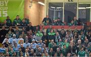 18 October 2015; Ireland's Paul O'Connell and head coach Joe Schmidt, right, and supporters from both sides look on as Argentina score a try. 2015 Rugby World Cup Quarter-Final, Ireland v Argentina. Millennium Stadium, Cardiff, Wales. Picture credit: Brendan Moran / SPORTSFILE