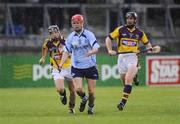 10 June 2009; Barry O'Rourke, Dublin, in action against Tommy Foley, left, and Colm Kennelly, Wexford. Bord Gais Energy Leinster U21 Hurling Championship Semi-Final, Dublin v Wexford, Parnell Park, Dublin. Picture credit: Stephen McCarthy / SPORTSFILE