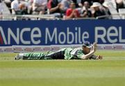 11 June 2009; Kevin O'Brien, Ireland, celebrates after taking a catch against New Zealand. Twenty20 World Cup - Super Eights Series, Ireland v New Zealand. Trent Bridge, Nottingham, England. Picture credit: Tim Hales / SPORTSFILE