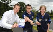 9 June 2009; Nicholas Walsh, left, with Sean Johnston and Catherina McKiernan at the launch of Cavan GAA World Record attempt. Castleknock Hotel, Porterstown Rd, Castleknock, Dublin. Picture credit: Oliver McVeigh / SPORTSFILE  *** Local Caption ***