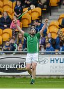 18 October 2015; Joe Brady, Coolderry, who scored the winning goal, celebrates at the final whistle. Offaly County Senior Hurling Championship Final, Coolderry v St Rynagh's. O'Connor Park, Tullamore, Co. Offaly. Picture credit: Sam Barnes / SPORTSFILE