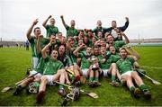 18 October 2015; Coolderry players celebrate with the cup. Offaly County Senior Hurling Championship Final, Coolderry v St Rynagh's. O'Connor Park, Tullamore, Co. Offaly. Picture credit: Sam Barnes / SPORTSFILE