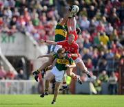13 June 2009; Eoin Brosnan, Kerry, contests possession with Fintan Goold, Cork, above, Donncha Walsh, Kerry, and Michael Shields, Cork. GAA Football Munster Senior Championship Semi-Final Replay, Cork v Kerry, Pairc Ui Chaoimh, Cork. Picture credit: Brendan Moran / SPORTSFILE