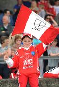 14 June 2009; Kayleigh Myers, age ten, from Drogheda, supporting Louth at the game. GAA Football Leinster Senior Championship Quarter-Final, Laois v Louth, Parnell Park, Dublin. Picture credit: Ray McManus / SPORTSFILE