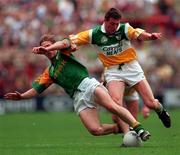 16 August 1997; Ciaran McManus of Offaly in action against Trevor Giles of Meath during the Leinster GAA Senior Football Championship Final match between Offaly and Meath at Croke Park in Dublin. Photo by Ray McManus/Sportsfile