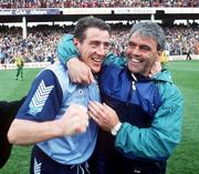 National League Football Final Replay 1993 Dublin v Donegal   Jack Sheedy and Fran Ryder celebrate after winning  Photograph Ray McManus SPORTSFILE