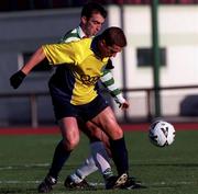 26 November 2000; Alex Nesovic of Finn Harps in action against Terry Palmer of Shamrock Rovers during the Eircom League Premier Division match between Shamrock Rovers and Finn Harps at Morton Stadium in Dublin. Photo by David Maher/Sportsfile