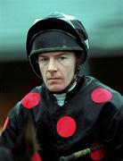 16 January 2000; Jockey Liam Cusack prior to riding The Glow-Worm in the Goosander (Colts & Geldings) Maiden Hurdle at Fairyhouse Racecourse in Meath. Photo by Ray McManus/Sportsfile