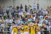 21 June 2009; The Wexford players form a huddle before the match. GAA Hurling Leinster Senior Championship Semi-Final, Dublin v Wexford, Nowlan Park, Kilkenny. Picture credit: Brian Lawless / SPORTSFILE