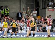 28 June 2009; Referee Derek Fahy shows Galway's Garry O'Donnell a red card. GAA Football Connacht Senior Championship Semi-Final, Sligo v Galway, Markievicz Park, Sligo. Picture credit: Brian Lawless / SPORTSFILE