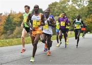 26 October 2015; Francis Ngare, Kenya, leads the elite runners through Phoenix Park during the SSE Airtricity Dublin Marathon 2015. Dublin. Picture credit: Cody Glenn / SPORTSFILE