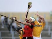 28 June 2009; Gareth Johnston, Down, in action against Cormac Donnelly and Johnny Campbell, Antrim. GAA Hurling Ulster Senior Championship Final, Antrim v Down, Casement Park, Belfast, Co. Antrim. Picture credit: Oliver McVeigh / SPORTSFILE