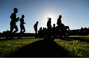 1 November 2015; The Erins Own Cargin team make their way out fot the team photograph. AIB Ulster GAA Senior Club Football Championship, Quarter-Finals, Crossmaglen Rangers v Erins Own Cargin. Athletics Grounds, Armagh. Photo by Sportsfile