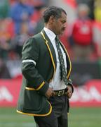 4 July 2009; South Africa coach Peter de Villiers wears an armband representing his discontent with Bakkies Botha 's suspension. 3rd Test, South Africa v British and Irish Lions, Ellis Park, Johannesburg, South Africa. Picture credit: Andrew Fosker / SPORTSFILE