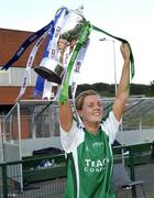 4 July 2009; Fermanagh captain Kyla McManus lifts the cup. TG4 Ladies Football Ulster Intermediate Championship Final, Cavan v Fermanagh, Athletic Grounds, Armagh. Picture credit: Michael Cullen / SPORTSFILE