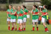 5 July 2009; Dejected Mayo players at the end of the game. TG4 Ladies Football Connacht Senior Championship Final, Mayo v Galway, O’Hara’s Pitch, Charlestown, Co. Mayo. Photo by Sportsfile