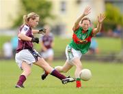 5 July 2009; Marie O'Connell, Galway, in action against Triona McNicholas, Mayo. TG4 Ladies Football Connacht Senior Championship Final, Mayo v Galway, O’Hara’s Pitch, Charlestown, Co. Mayo. Photo by Sportsfile