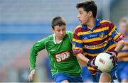 3 November 2015; Pictured at the Allianz Cumann na mBunscol Finals is Christian Florin, Scoil Uí Chonaill, in action against Tomás Ó Murchú, Scoil Bhríde. Scoil Bhríde, Ranelagh, v Scoil Uí Chonaill in the Corn an Chéid final. Allianz Cumann na mBunscol Finals, Round 2, Croke Park, Dublin. Picture credit: Piaras Ó Mídheach / SPORTSFILE