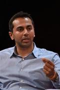 3 November 2015; Ramji Srinivasan, CEO, Counsyl, on the Centre Stage during Day 1 of the 2015 Web Summit in the RDS, Dublin, Ireland. Picture credit: Stephen McCarthy / SPORTSFILE / Web Summit