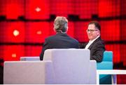 3 November 2015; Michael Dell, right, Founder and CEO of DELL, in conversation with David Rowan of WIRED magazine, on the Centre Stage during Day 1 of the 2015 Web Summit in the RDS, Dublin, Ireland. Picture credit: Naoise Culhane  / SPORTSFILE / Web Summit