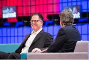 3 November 2015; Michael Dell, left, Founder and CEO of DELL, in conversation with David Rowan of WIRED magazine, on the Centre Stage during Day 1 of the 2015 Web Summit in the RDS, Dublin, Ireland. Picture credit: Naoise Culhane  / SPORTSFILE / Web Summit