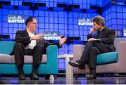 3 November 2015; Michael Dell, left, Founder and CEO of DELL, in conversation with David Rowan of WIRED magazine, on the Centre Stage during Day 1 of the 2015 Web Summit in the RDS, Dublin, Ireland. Picture credit: Naoise Culhane  / SPORTSFILE / Web Summit