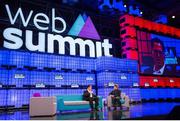 3 November 2015; Michael Dell, left, Founder and CEO of DELL, in conversation with David Rowan of WIRED magazine, on the Centre Stage during Day 1 of the 2015 Web Summit in the RDS, Dublin, Ireland. Picture credit: Naoise Culhane  / SPORTSFILE / Web Summit