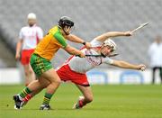 11 July 2009; David Lavery, Tyrone, in action against Conor McLaughlin, Donegal. Lory Meagher Cup Final, Tyrone v Donegal, Croke Park, Dublin. Picture credit: Brian Lawless / SPORTSFILE