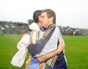 11 July 2009; Tony Hannon, left, and goalkeeper Mervyn Travers celebrate victory for Wicklow. GAA Football All-Ireland Senior Championship Qualifier, Round 2, Wicklow v Cavan, County Grounds, Aughrim, Co. Wicklow. Picture credit: Ray McManus / SPORTSFILE