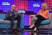 3 November 2015; John Petter, CEO, BT Consumer, in conversation with Caroline Hyde, Business Correspondent, Bloomberg, on the Centre Stage during Day 1 of the 2015 Web Summit in the RDS, Dublin, Ireland. Picture credit: Stephen McCarthy / SPORTSFILE / Web Summit