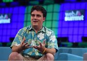 3 November 2015; Palmer Luckey, Founder, Oculus VR, on the Centre Stage during Day 1 of the 2015 Web Summit in the RDS, Dublin, Ireland. Picture credit: Stephen McCarthy / SPORTSFILE / Web Summit